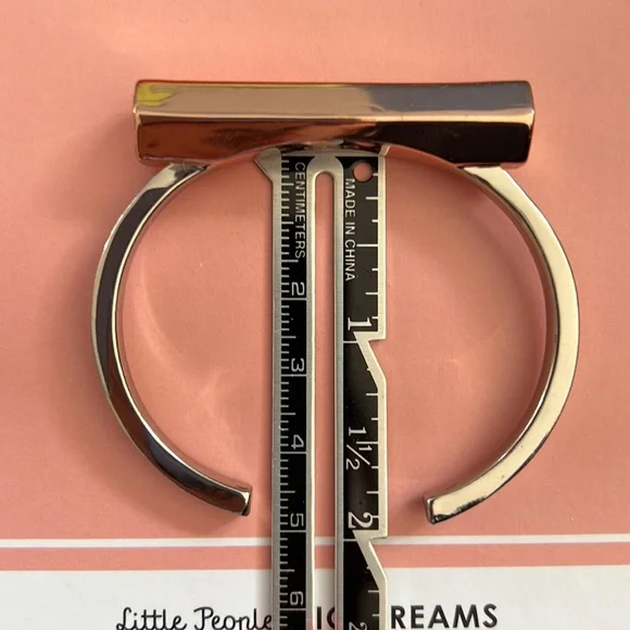 💎G&B GILES & BROTHER Mini Cuff Bracelet Bangle (Gilt) Silver & Rose Gold toned - Picture 3 of 5